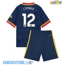 Camisa de time de futebol Arsenal Jurrien Timber #12 Replicas 2º Equipamento Infantil 2026-27 Manga Curta (+ Calças curtas)